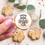 Cheers Beers 70th Birthday Personalised Bite Size Choc Chip Cookies