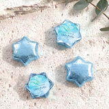 Personalised foil chocolate stars in light blue with baptism label