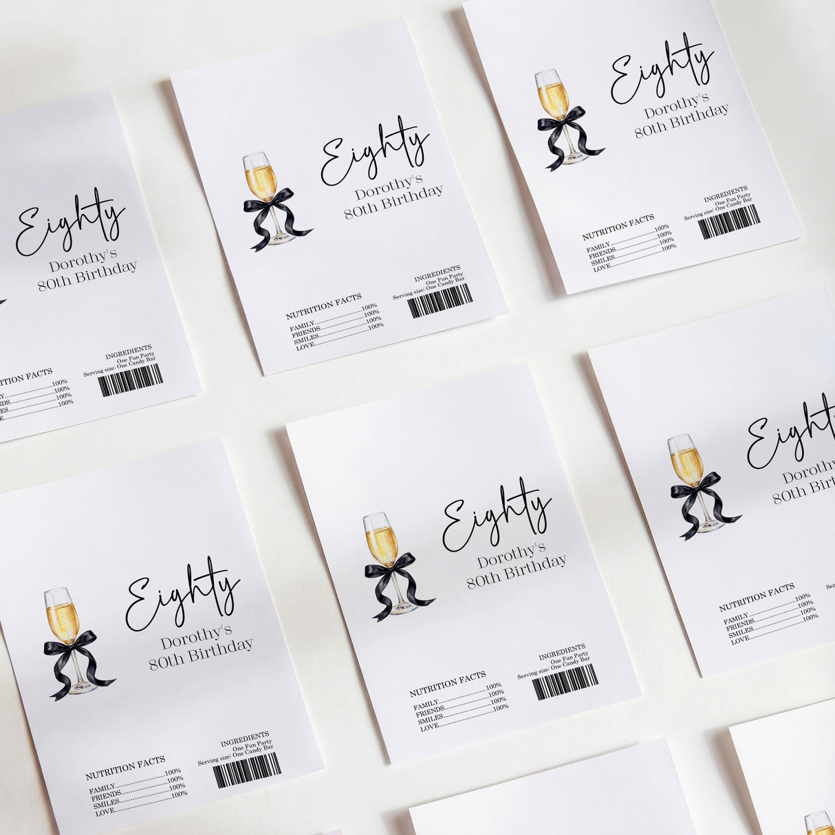 Champagne 80th Birthday Chocolate Wrapper DIY
