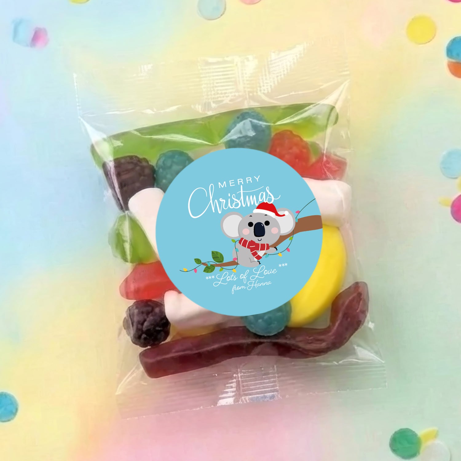 Christmas Koala Personalised Party Mix Lolly Bag