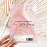 100th Birthday Pink Glitter Marble Design Female DIY