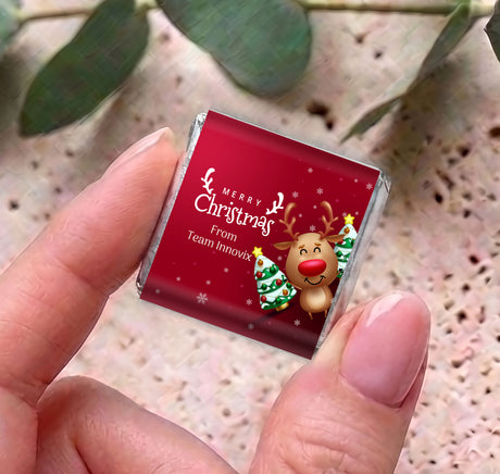 Happy Reindeer Personalised Mini Chocolates