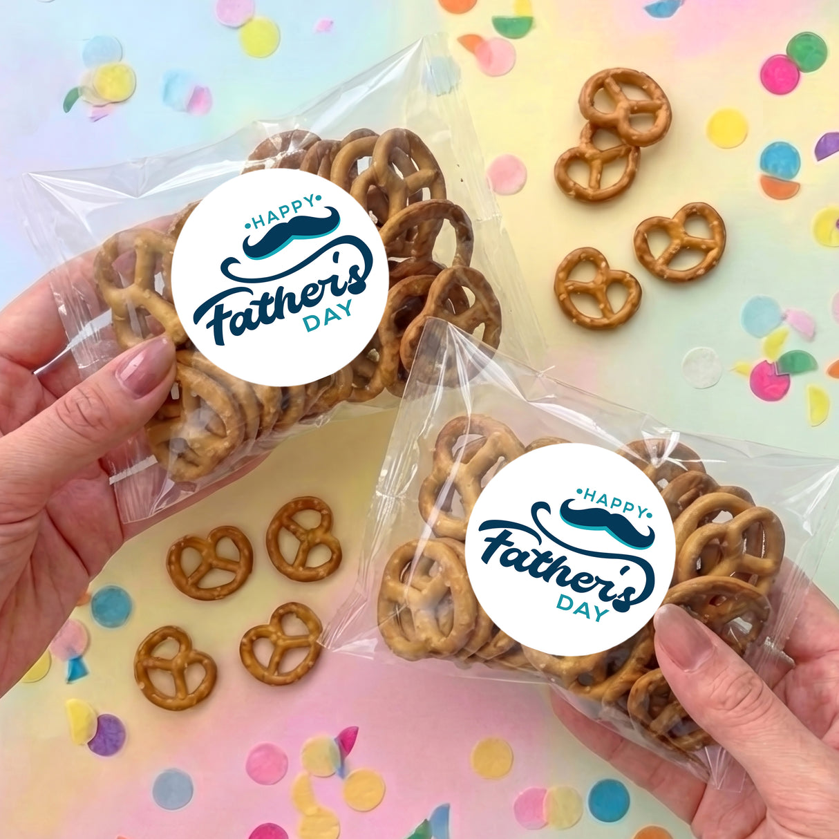 Moustache Fathers Day Personalised Pretzel Bag