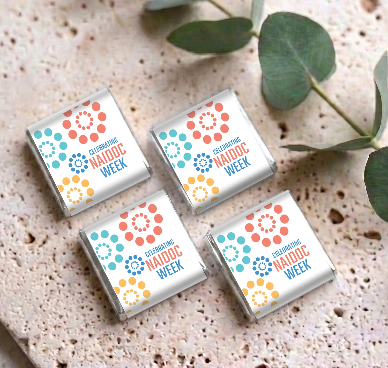 Naidoc Pastel Dots Personalised Mini Chocolates