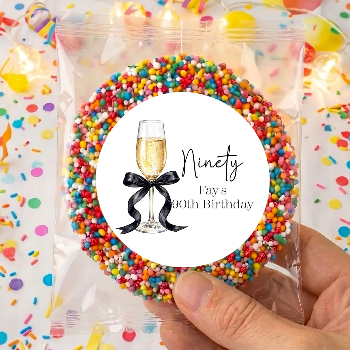 Champagne 90th Birthday Personalised Giant Freckles