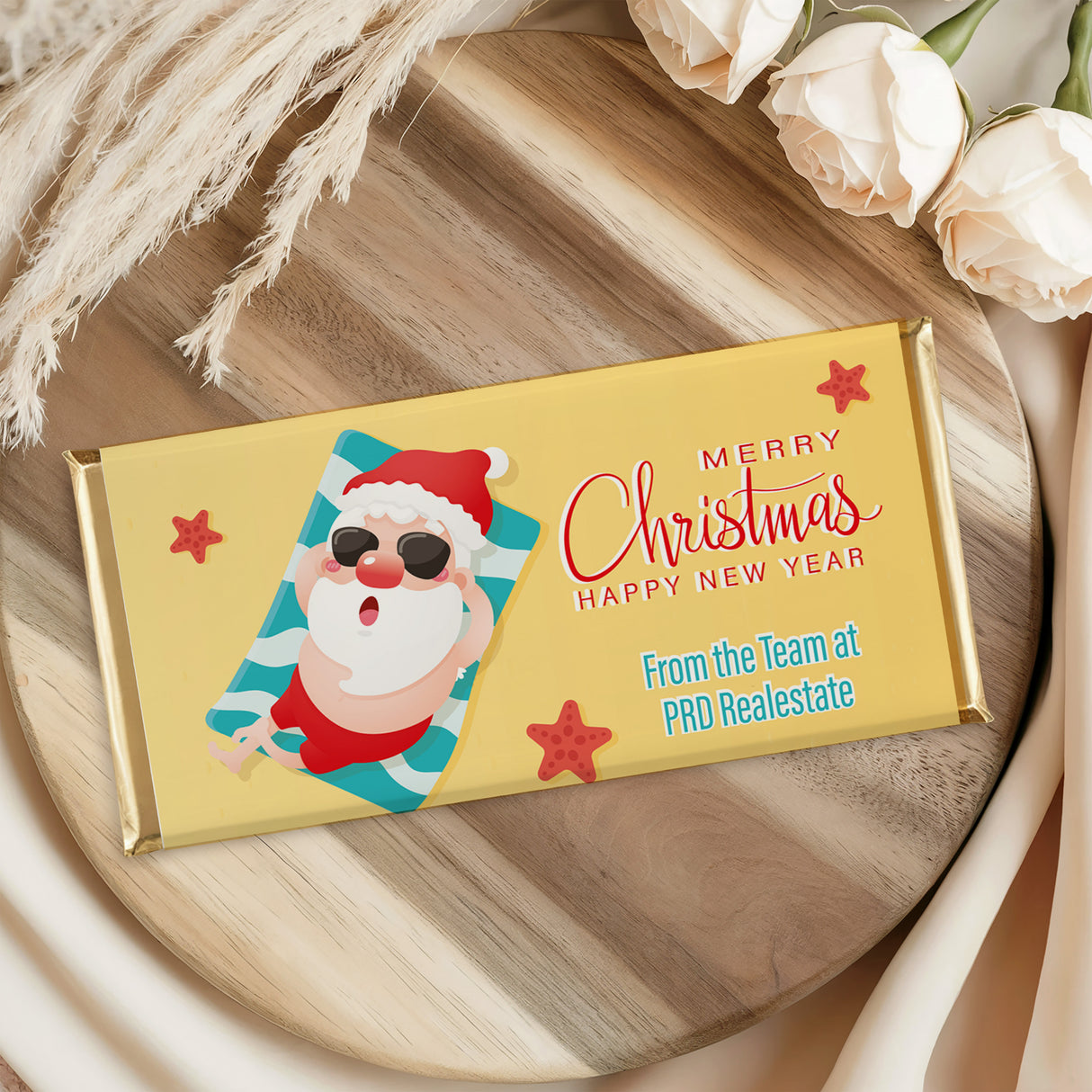 Sunbaking Santa Chocolate Bar
