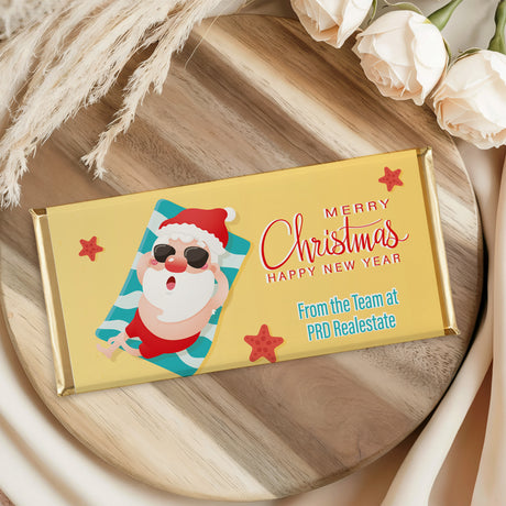 Sunbaking Santa Chocolate Bar
