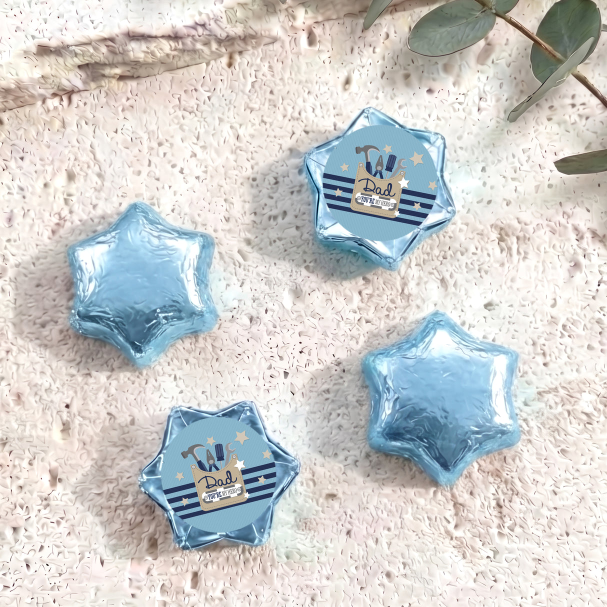 Fathers Day Tools Personalised Foil Covered Chocolate Stars