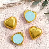 Gold heart foil chocolates with cross and personalised label