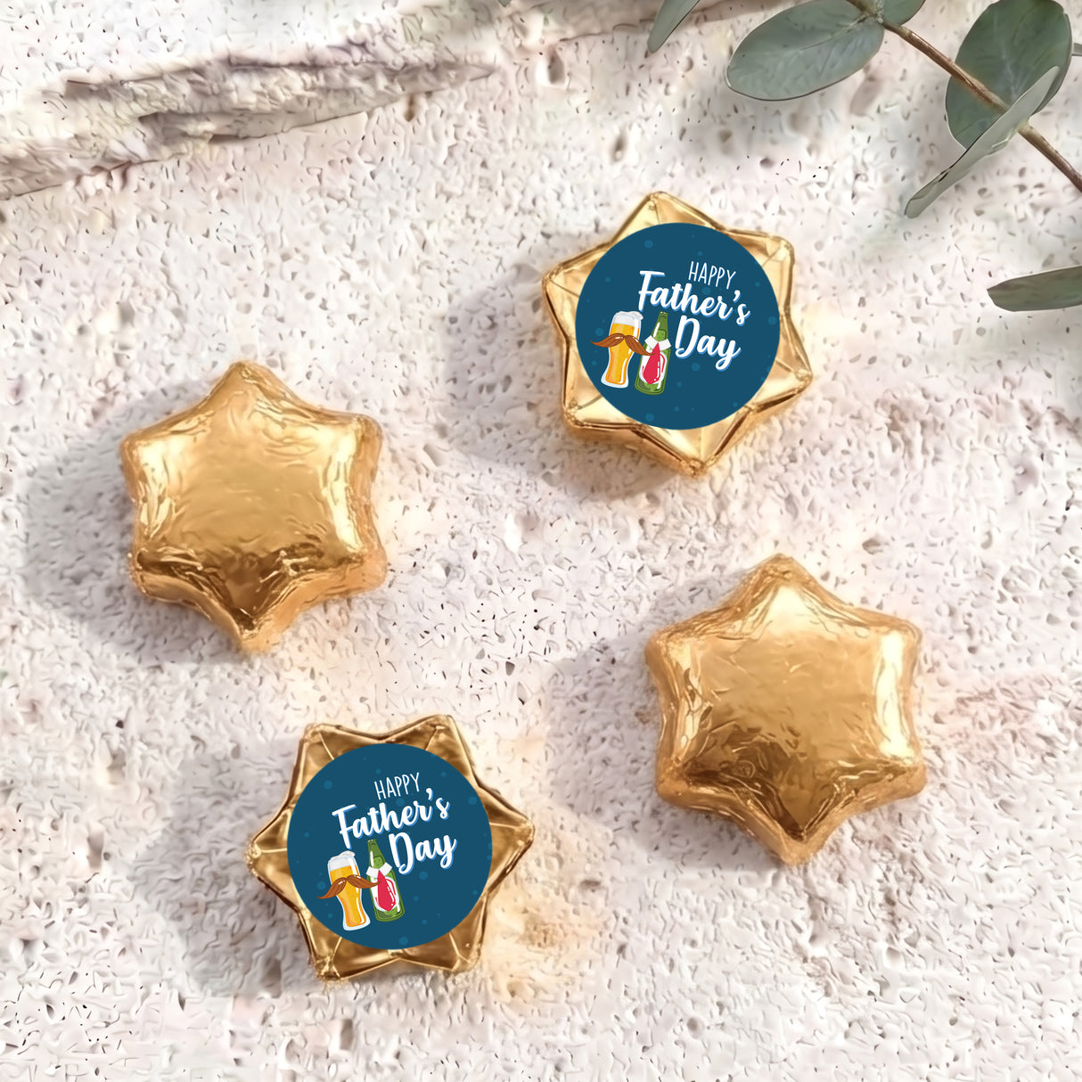 Fun Beers Fathers Day Personalised Foil Covered Chocolate Stars