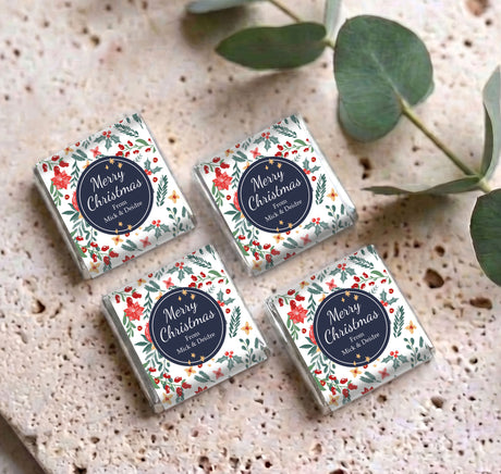 Christmas Florals Personalised Mini Chocolates