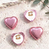 Little Dumpling Pink Personalised Foil Covered Chocolate Hearts