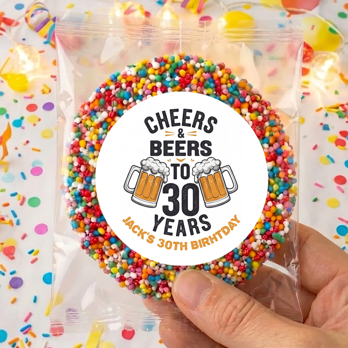 Cheers Beers 30th Birthday Personalised Giant Freckles