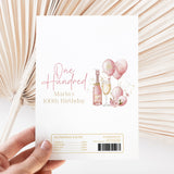 Pink Gold Champagne 100th Birthday Chocolate Wrapper DIY