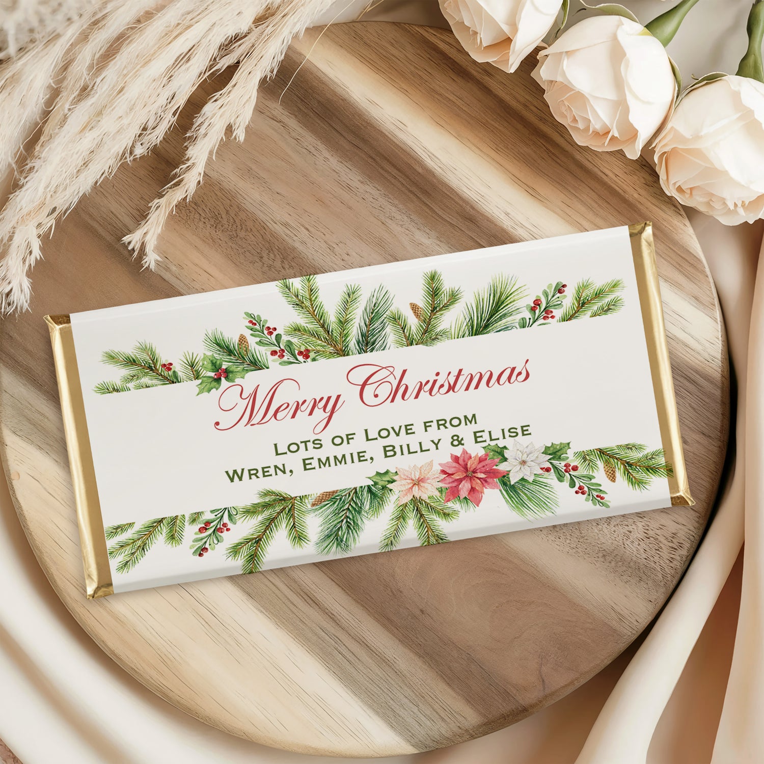 Watercolour Christmas Chocolate Bar
