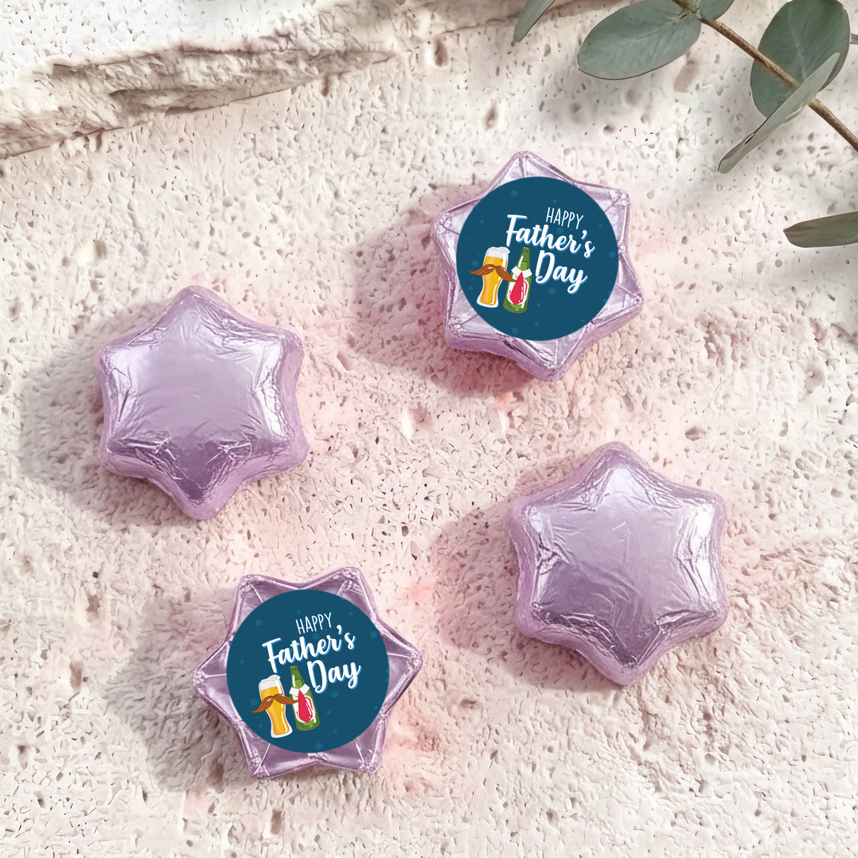 Fun Beers Fathers Day Personalised Foil Covered Chocolate Stars