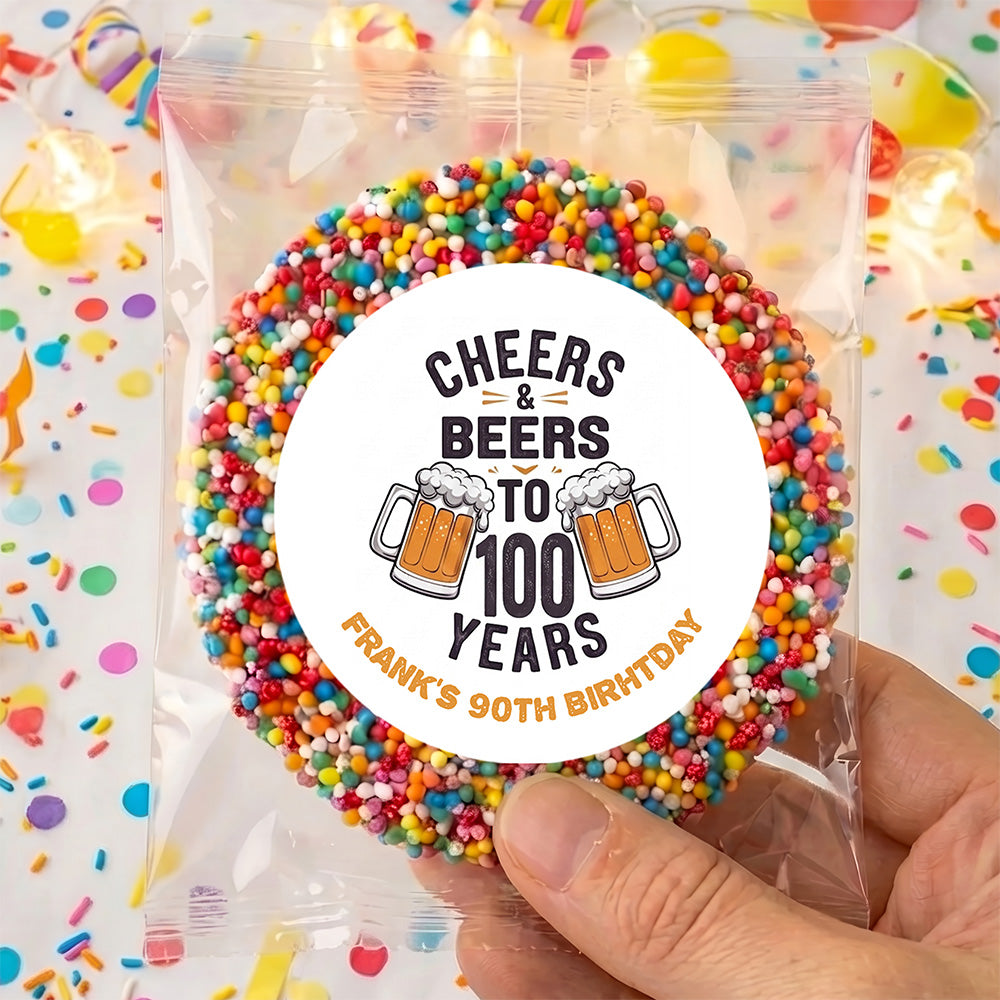 Cheers Beers 100th Birthday Personalised Giant Freckles
