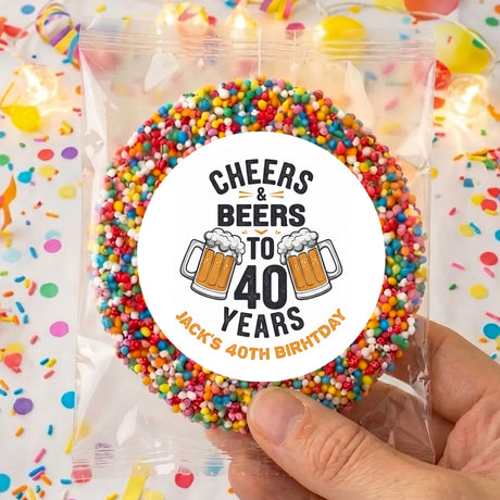 Cheers Beers 40th Birthday Personalised Giant Freckles