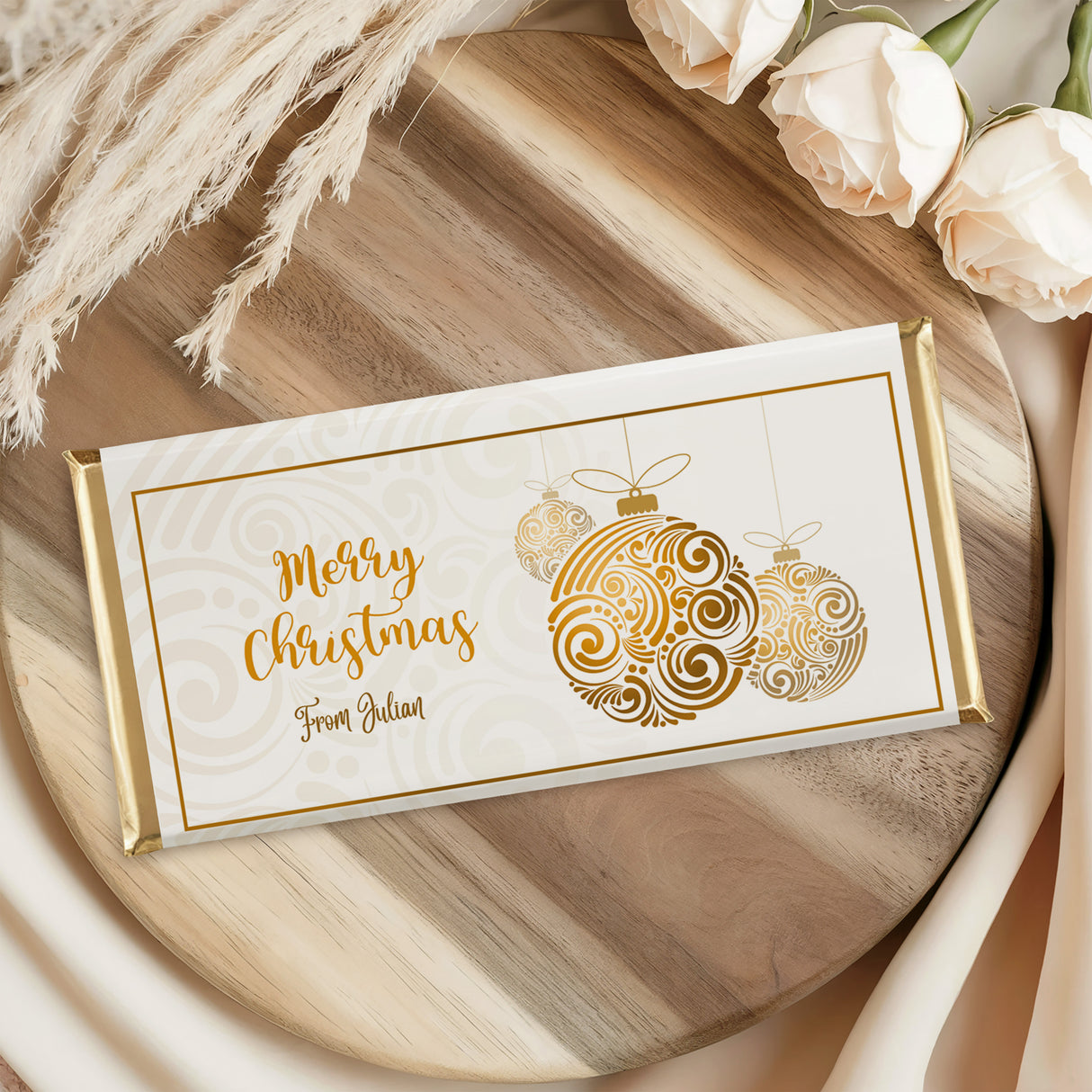 Christmas Gold Balls Chocolate Bar