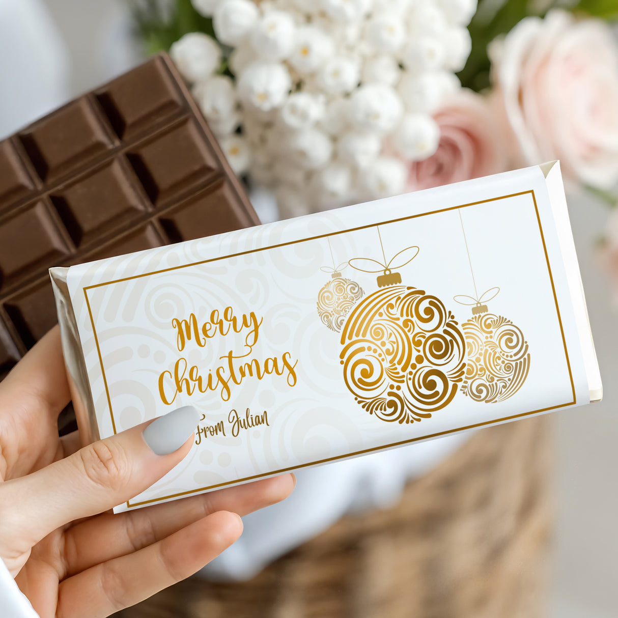 Christmas Gold Balls Chocolate Bar