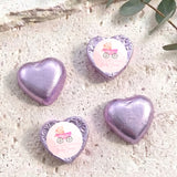 Pink Baby Carriage Baby Shower Personalised Foil Covered Chocolate Hearts