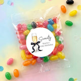 Champagne 70th Birthday Personalised Jelly Bean Bags