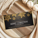 Christmas Gold Black Chocolate Bar