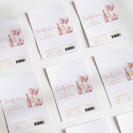 Pink Gold Champagne 21st Birthday Chocolate Wrapper DIY