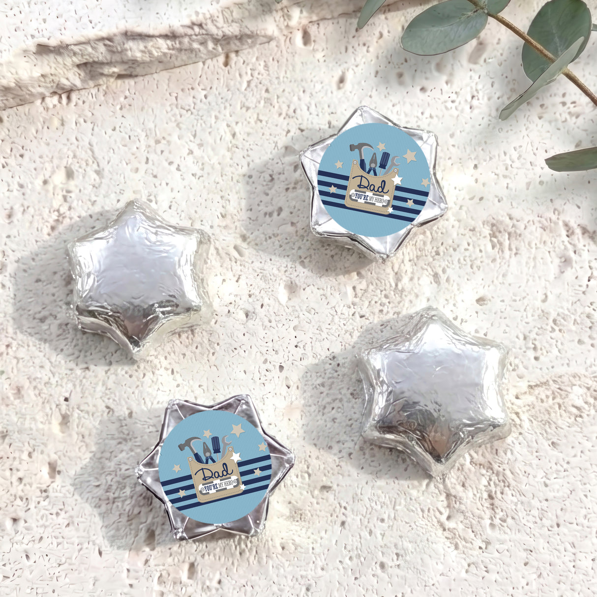 Fathers Day Tools Personalised Foil Covered Chocolate Stars