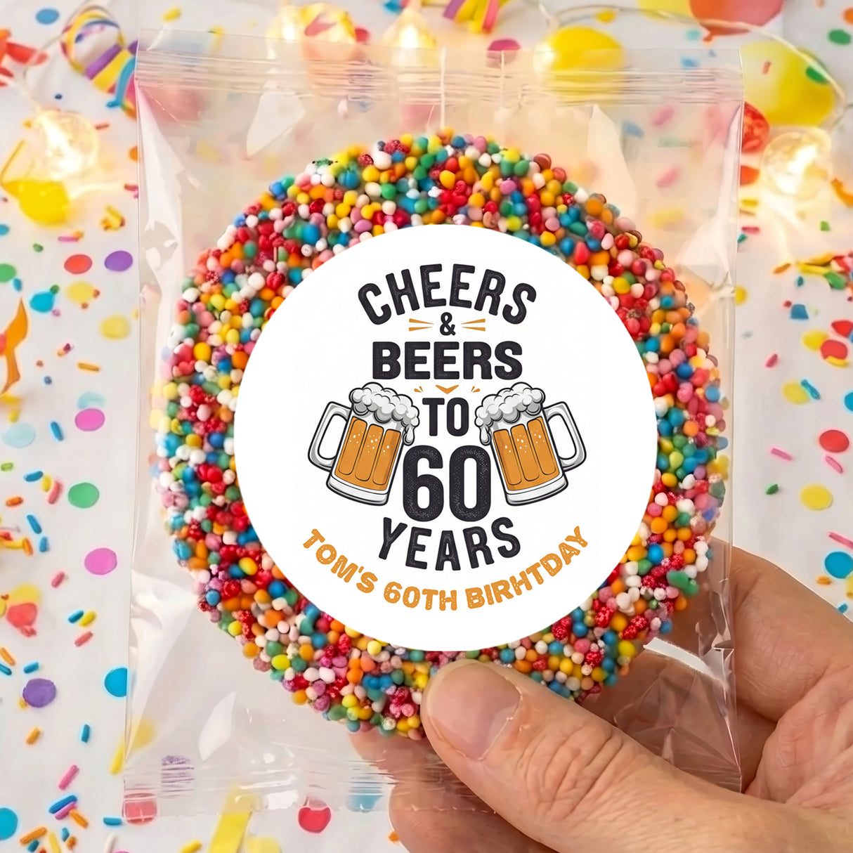 Cheers Beers 60th Birthday Personalised Giant Freckles