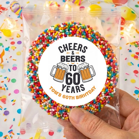 Cheers Beers 60th Birthday Personalised Giant Freckles