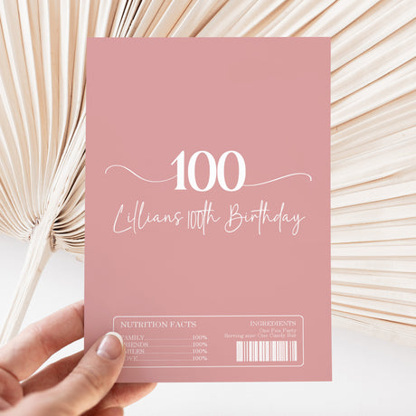 Dusty Pink 100th Birthday Chocolate Wrapper DIY