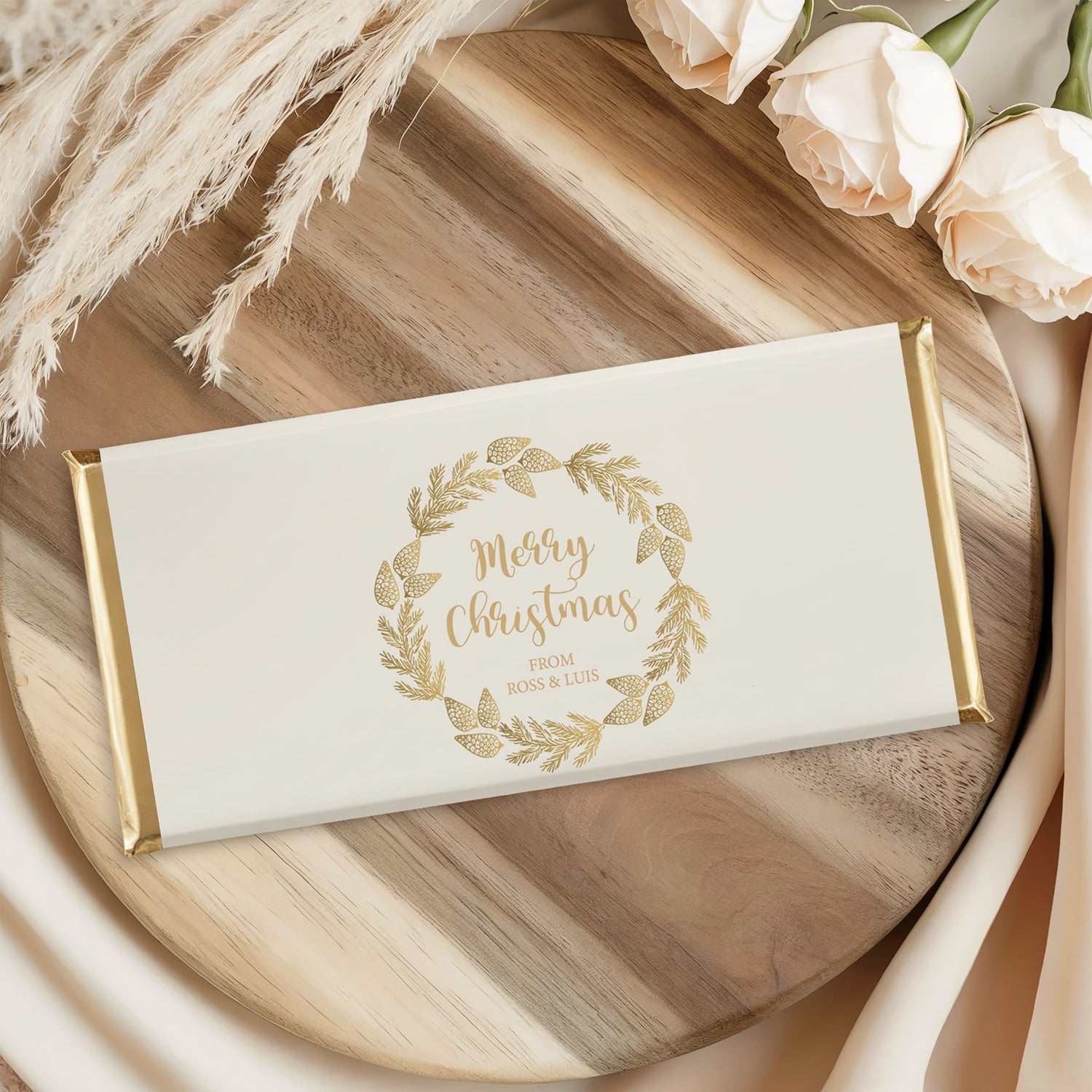 Christmas Gold Pine Chocolate Bar