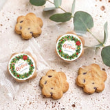 Christmas Wreath Personalised Bite Size Choc Chip Cookies