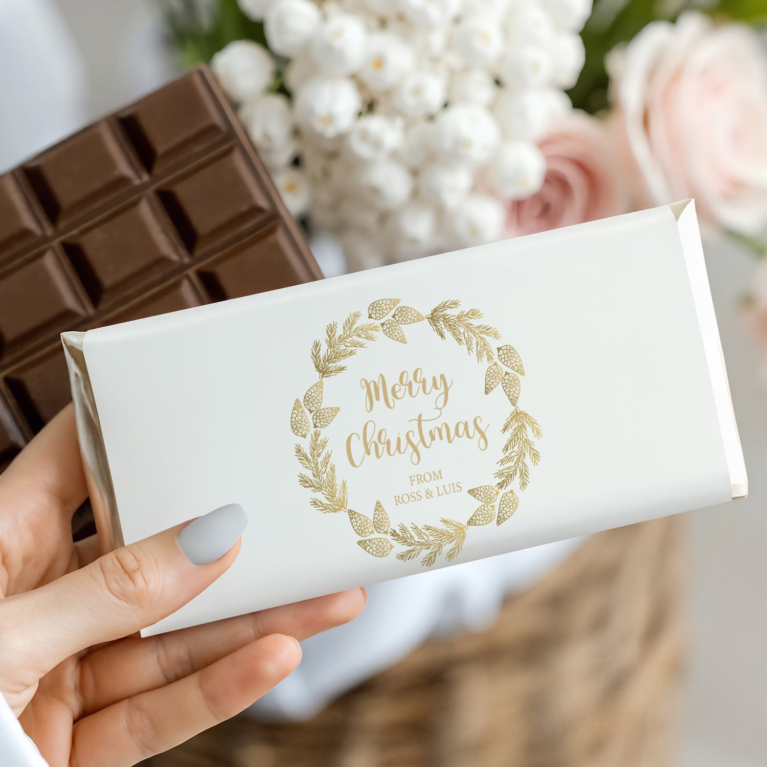 Christmas Gold Pine Chocolate Bar