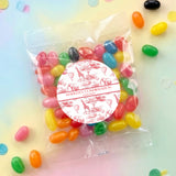 Red Safari Toile Confirmation Personalised Jelly Bean Bags