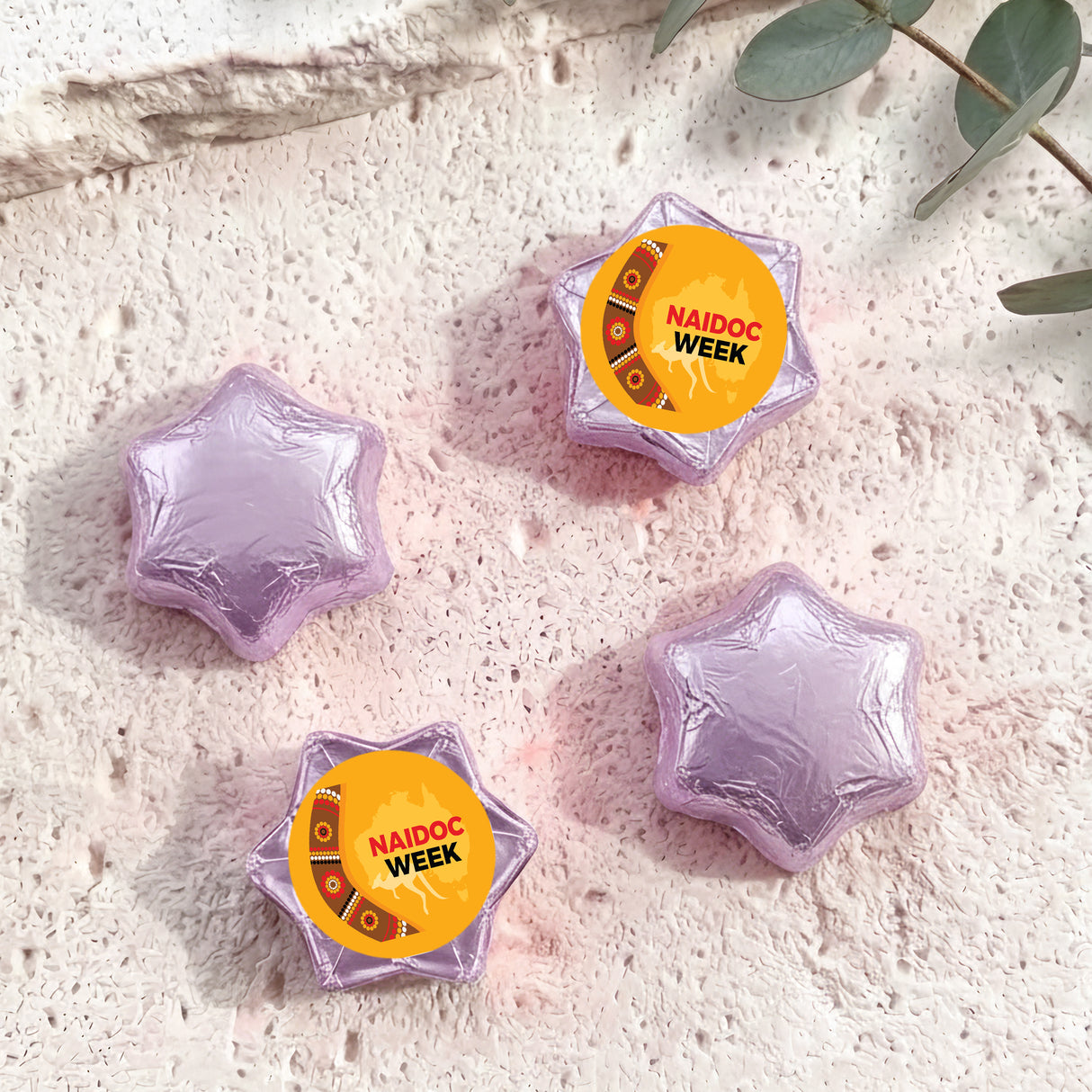 Naidoc Boomerang Personalised Foil Covered Chocolate Stars