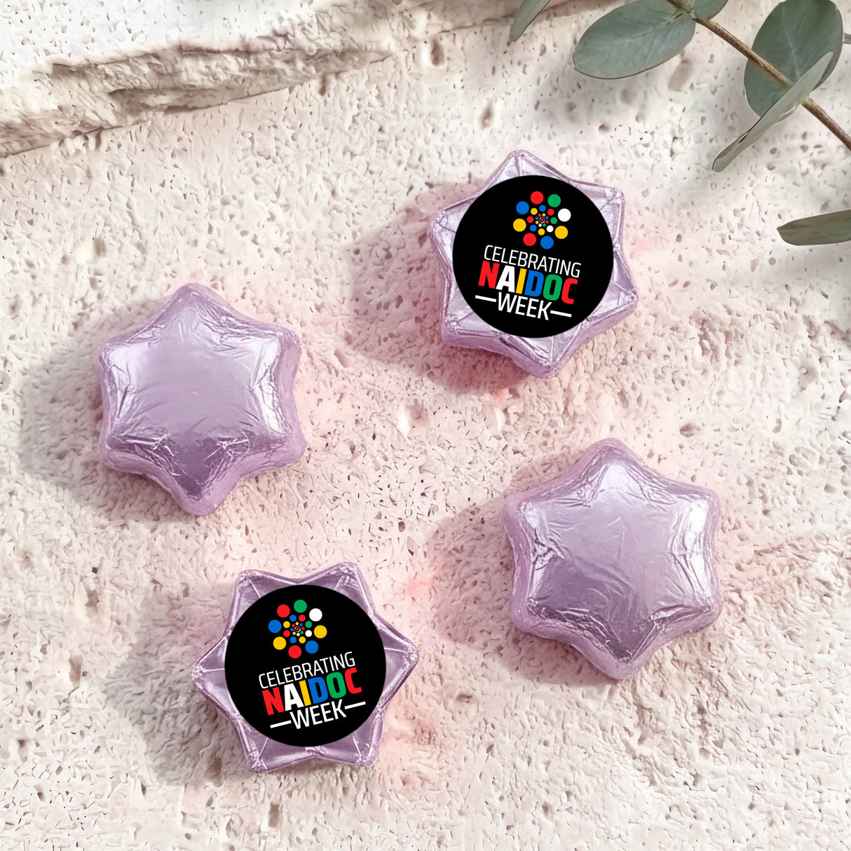 Naidoc Design 1 Personalised Foil Covered Chocolate Stars