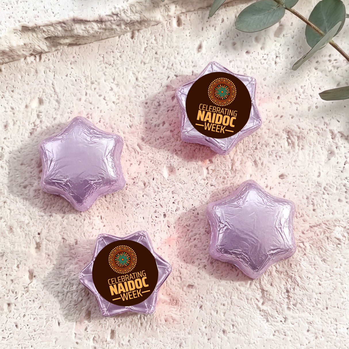 Naidoc Design 2 Personalised Foil Covered Chocolate Stars