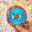 Best Dad Ever Fathers Day Blue Comic Personalised Giant Freckles
