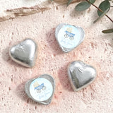Blue Baby Carriage Baby Shower Personalised Foil Covered Chocolate Hearts