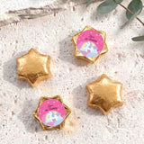 Gold star-shaped foil chocolate with “Zara’s 6th Birthday” unicorn rainbow label