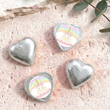 Pastel Rainbow Unicorn Personalised Foil Covered Chocolate Hearts
