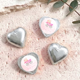 Pink Baby Carriage Baby Shower Personalised Foil Covered Chocolate Hearts