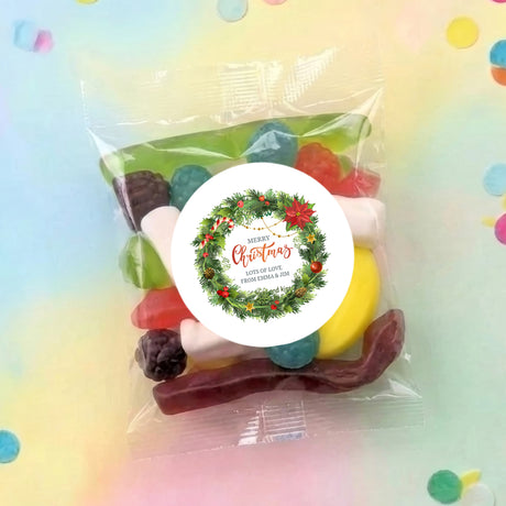 Christmas Greenery Personalised Party Mix Lolly Bag