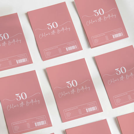 Dusty Pink 30th Birthday Chocolate Wrapper DIY Mockup
