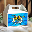 Best Dad Ever Fathers Day Blue Comic Personalised Gable Favour Box