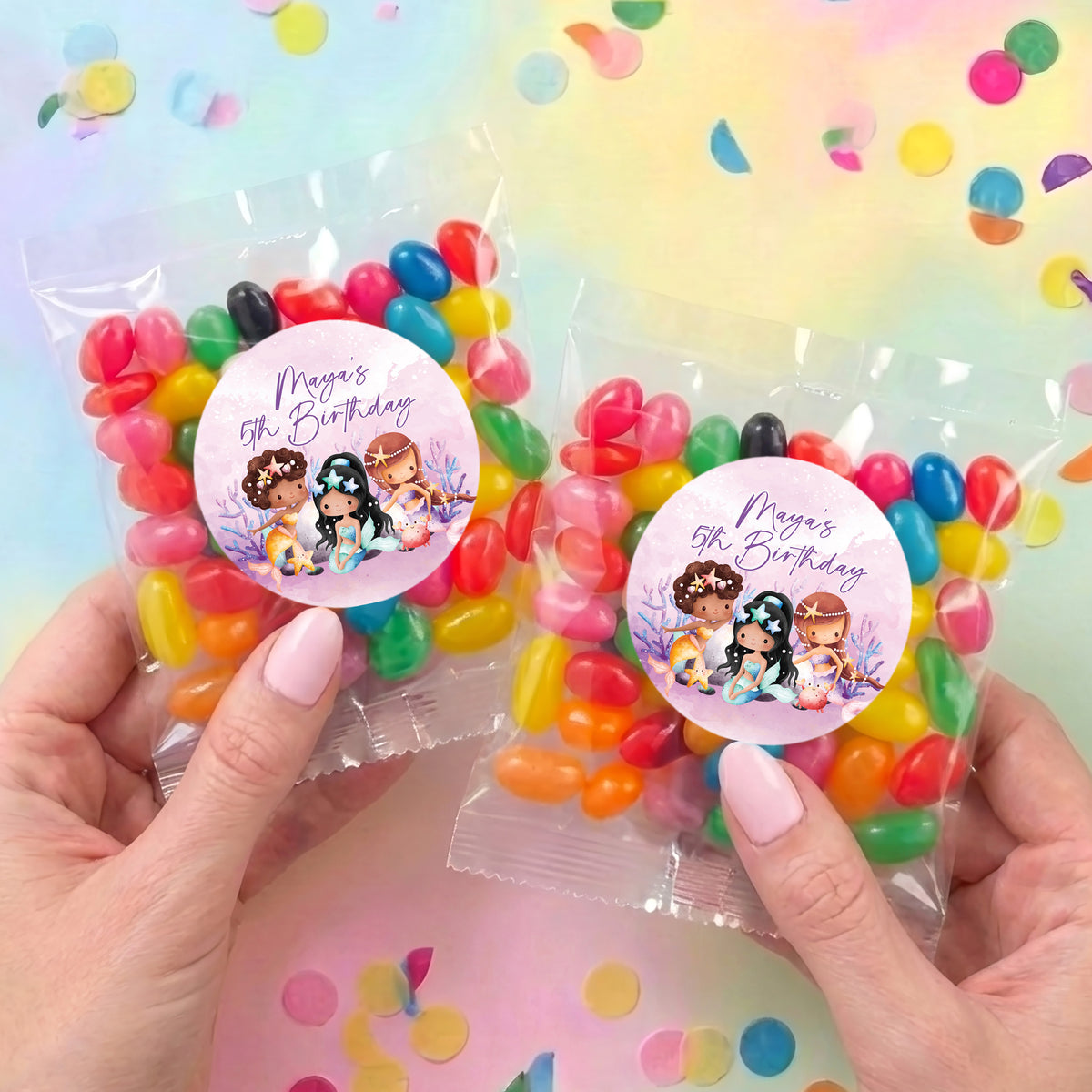 Mermaids Birthday Personalised Jelly Bean Bags