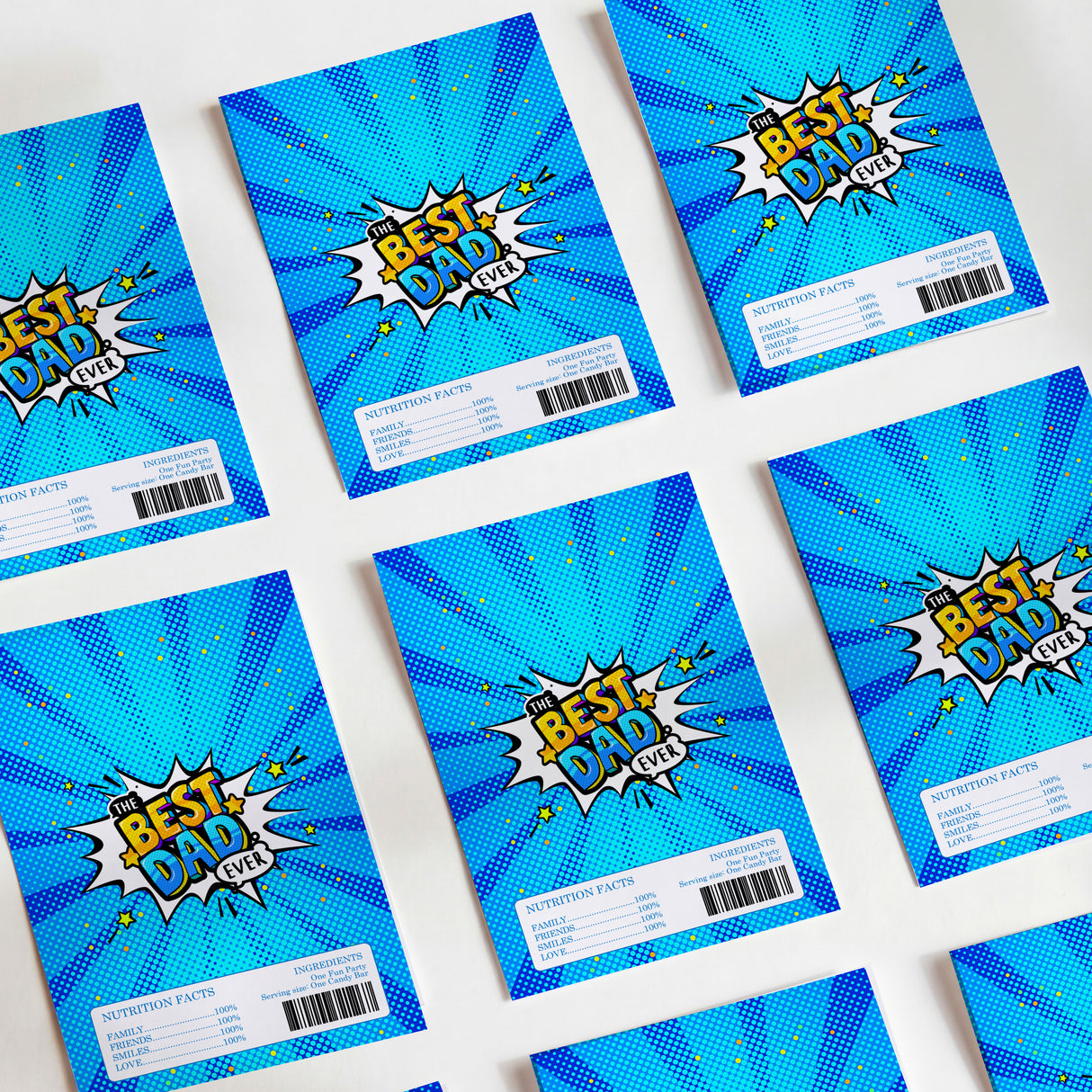 Best Dad Ever Blue Comic Chocolate Wrapper DIY Multi Pack