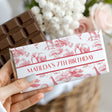 Personalised Red Safari Toile Birthday Chocolate Bar